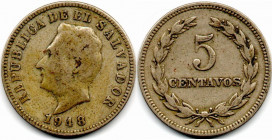 EL Salvador 5 Centavos 1948
