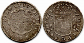 Spain 2 Reales 1717 PHSI Contemporary Counterfeit. Very Rare