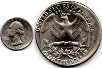 USA 25 Cents 1983 Mint Error Broadstruck