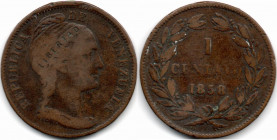Venezuela 1 Centavo 1858 Birmingham Scarce