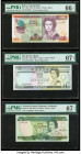 Belize Central Bank 50 Dollars 2010 Pick 70d PMG Gem Uncirculated 66 EPQ; Fiji Reserve Bank of Fiji 1 Dollar ND (1993) Pick 89a PMG Superb Gem Unc 67 ...