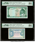 Brunei Government of Brunei 5 Ringgit 1967 Pick 2a KNB2 PMG Choice Uncirculated 64; Malaya Board of Commissioners of Currency 10 Cents 1941 (ND 1945) ...