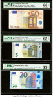 European Union Central Bank, Italy 50; 5; 20 Euro 2002; 2013; 2015 Pick 17s; 20s; 22s Three Examples PMG Gem Uncirculated 66 EPQ; Gem Uncirculated 65 ...