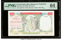French Indochina Banque de l'Indo-Chine 20 Piastres ND (1949) Pick 81a PMG Choice Uncirculated 64. 

HID09801242017

© 2020 Heritage Auctions | All Ri...