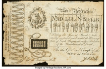 Great Britain Propaganda Banknote 1819. Edge damage, missing pieces and discoloration with the internal part of the note being Extremely Fine. Sold as...