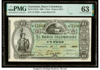 Guatemala Banco Colombiano 1 Peso 17.4.1900 Pick S121b PMG Choice Uncirculated 63. 

HID09801242017

© 2020 Heritage Auctions | All Rights Reserved