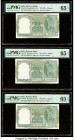 India Reserve Bank of India 5 Rupees ND (1951) Pick 33 Jhun6.3.2.1 Three Consecutive Examples PMG Gem Uncirculated 65 EPQ (3). Staple holes at issue.
...