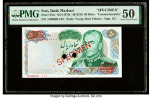 Iran Bank Markazi 50 Rials ND (1970) / SH1350 Pick 97as Specimen PMG About Uncirculated 50. Red Specimen & TDLR overprints and two POCs present.

HID0...