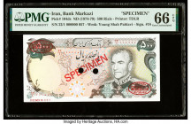 Iran Bank Markazi 500 Rials ND (1974-79) Pick 104ds Specimen PMG Gem Uncirculated 66 EPQ. Red Specimen & TDLR overprints and two POCs present.

HID098...