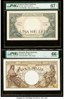 Romania Banca Nationala 1000; 2000 Lei 10.9.1941; 18.11.1941 Pick 52a; 53a Two Examples PMG Superb Gem Unc 67 EPQ; Gem Uncirculated 66 EPQ. 

HID09801...