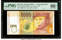 Slovakia Slovak National Bank 5000 Korun 2000 Pick 40 Commemorative PMG Gem Uncirculated 66 EPQ. 

HID09801242017

© 2020 Heritage Auctions | All Righ...