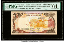South Vietnam National Bank of Viet Nam 5000 Dong ND (1975) Pick 35s1 Specimen PMG Choice Uncirculated 64. 

HID09801242017

© 2020 Heritage Auctions ...