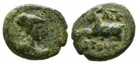 Cilicia, aigai, 1st century BC. Æ. 
Reference:
Condition: Very Fine



Weight: 2,3 gr
Diameter: 14,2 mm