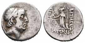 Kings of Cappadocia. Ariobarzanes I Philoromaios (96-63 BC). AR Drachm. Simonetta 45a.
Reference:
Condition: Very Fine



Weight: 3,6 gr
Diamet...