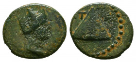 Cappadocia. Caesarea-Eusebeia. Pseudo-autonomous issue AD 116.
Bronze Æ
Turreted and draped bust of Tyche right / Pyramid; ET IΘ across field.
good...