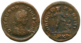 THEODOSIUS I, 379-395 AD. Æ Reduced Follis.



Weight: 5,2 gr
Diameter: 24 mm