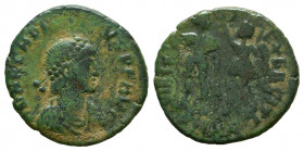Arcadius AD 383-408.
Follis Æ



Weight: 2 gr
Diameter: 18,2 mm