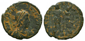 Honorius AD 393-423. 
Follis Æ



Weight: 2,2 gr
Diameter: 18,9 mm