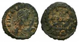 Arcadius AD 383-408. 
Follis Æ



Weight: 1,1 gr
Diameter: 13,7 mm