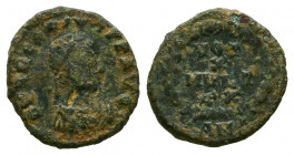 Arcadius AD 383-408. 
Follis Æ



Weight: 1,1 gr
Diameter: 13 mm