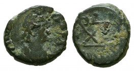 Vandals, Pseudo-Imperial Æ Nummus. In the name of Marcian. Uncertain mint (Carthage?), circa 428-477 AD.



Weight: 1,1 gr
Diameter: 10,8 mm