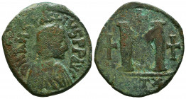 Byzantine
Anastasius I AD 491-518. Antioch
Follis Æ



Weight: 19,7 gr
Diameter: 33,2 mm