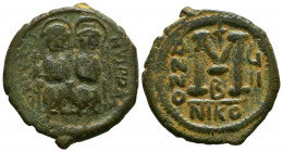 JUSTIN II. 565-578 AD. Nicomedia AE Follis.



Weight: 12,3 gr
Diameter: 30,9 mm