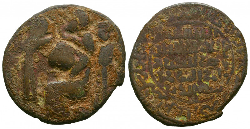Artuqids of Mardin. Husam al-Din Yuluq Arslan. 580-597/1184-1200. Æ dirhem. Whel...