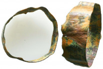 Ancient Roman / Byzantine Bronze Bracelet,
Reference:
Condition: Very Fine 



Weight: 8,9 gr
Diameter: 41,7 mm