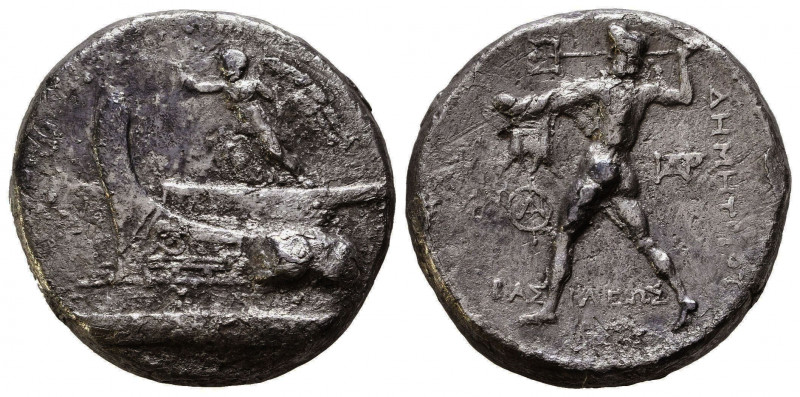 Macedonian Kingdom. Demetrios I Poliorketes. Silver Tetradrachm. 306-283 BC. Tar...