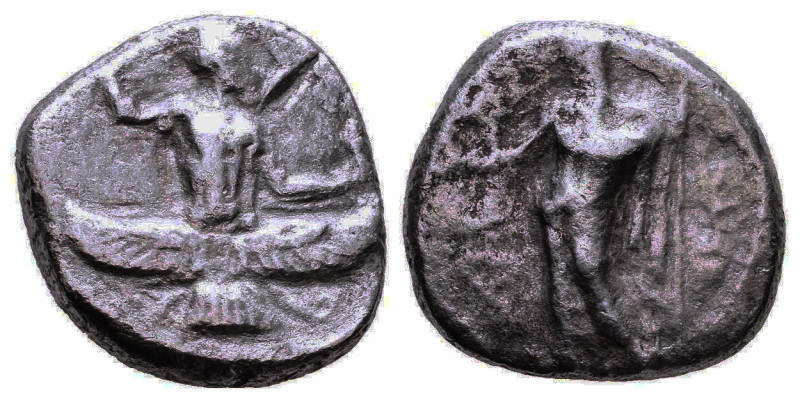 CILICIA, Issos. Tiribazos, Satrap of Lydia. 386-380 BC. AR Stater. Ahura-Mazda, ...