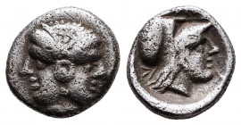 Greek AR Obol. 4-5th century BC.
Reference:
Condition: Very Fine



Weight: 1,4 gr
Diameter: 12 mm