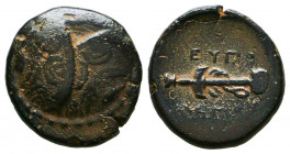 Mylasa - Caria - Shields and Sword Unit. 314 BC. Struck in the name of Eupolemus, a general of Kassander. Obv: three shields each decorated with doubl...