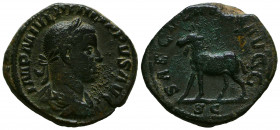 Philippus II. (247-249 AD). AE Sestertius. Rome, 248 AD.
Obv. IMP M IVL PHILIPPVS AVG, laureate, draped and cuirassed bust right, seen from behind.
...