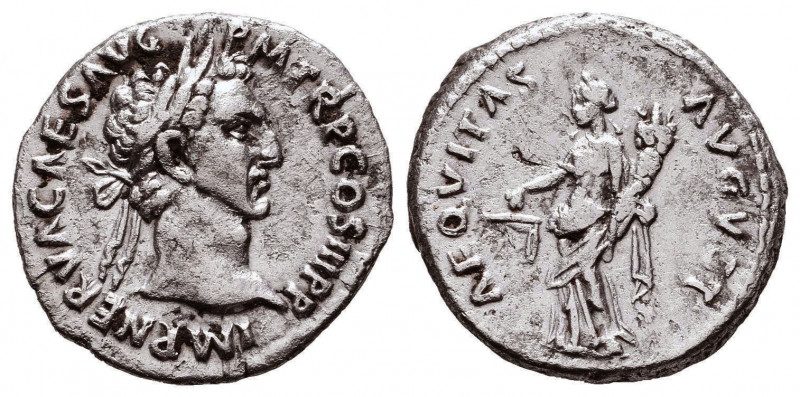 NERVA (96-98). Denarius. Rome.
Obv: IMP NERVA CAES AVG P M TR P COS II P P.
La...