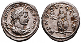 Caracalla (198-217), Antoninianus,Rome, c. AD 215, AR, ANTONINVS PIVS AVG GERM, radiate, cuirassed and draped bust r., Rv. VENVS VICTRIX, Venus standi...