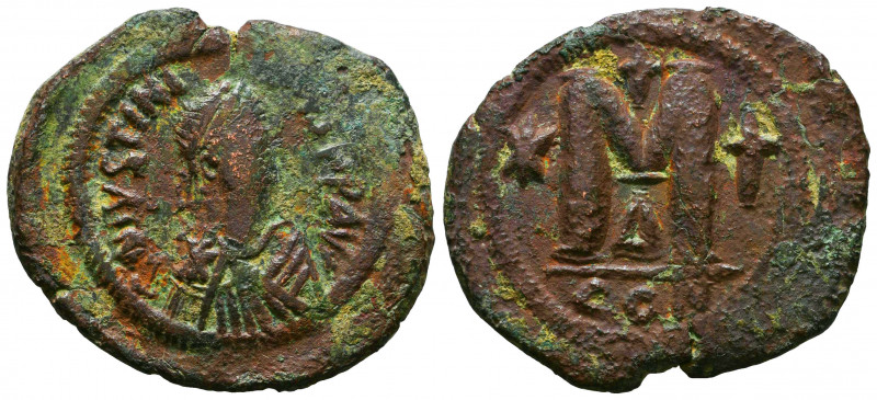 Justinian I (527-565), Follis, AE.
Reference:
Condition: Very Fine




We...