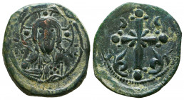 Anonymous follis. Holy Bust of Christ. Nicephorus III, Class I . 1078-1081 AD. IC-XC to left and right of bust of Christ, nimbate, facing, right hand ...