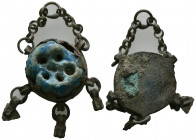 Beautiful Ancient Roman Stone inlaid Pendant, c. 1st - 2nd century AD 

Reference:
Condition: Very Fine




Weight: 7,9 gr
Diameter: 28 mm