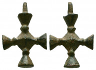 Byzantine Bronze Cross Pendant, c. 7th-12th century AD.

Reference:
Condition: Very Fine




Weight: 5,3 gr
Diameter: 28 mm