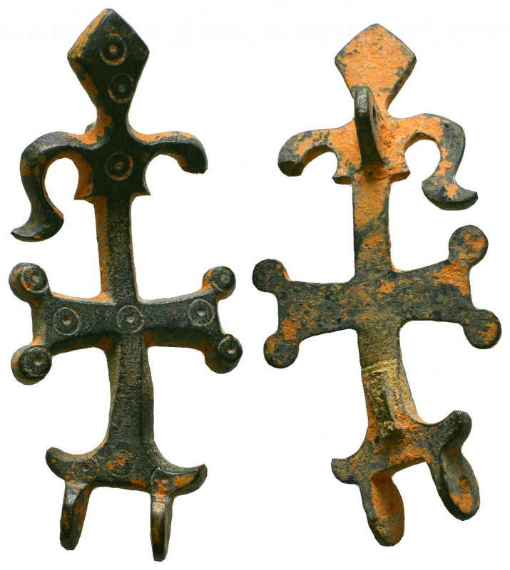Byzantine Bronze Cross Pendant, c. 7th-12th century AD.

Reference:
Condition...