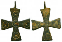 Byzantine Bronze Cross Pendant, c. 7th-12th century AD.

Reference:
Condition: Very Fine




Weight: 2,4 gr
Diameter: 33,8 mm