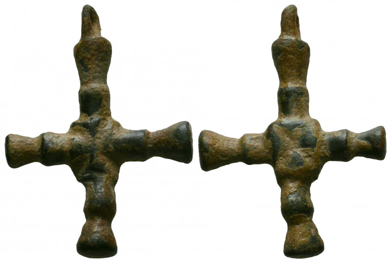 Byzantine Bronze Cross Pendant, c. 7th-12th century AD.

Reference:
Condition...