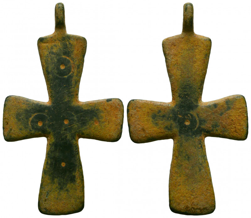 Byzantine Bronze Cross Pendant, c. 7th-12th century AD.

Reference:
Condition...