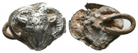 Beautiful Ancient Roman Silver Ram Head, c. 1st - 2nd century AD 

Reference:
Condition: Very Fine




Weight: 6,2 gr
Diameter: 25,1 mm