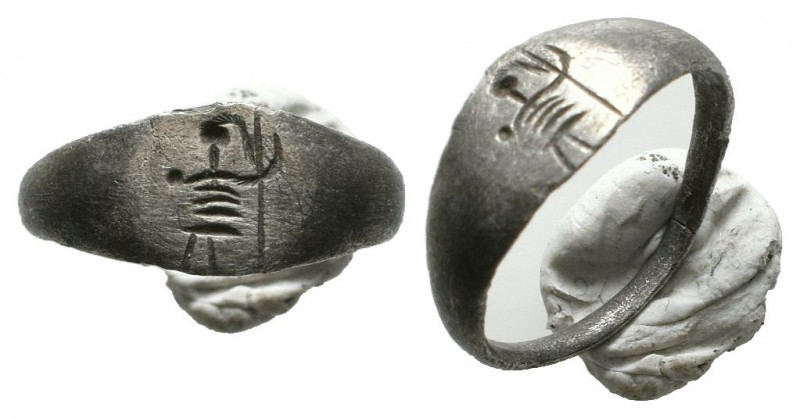 Wearable Byzantine Silver Ring, c. 7th-12th century AD.

Reference:
Condition...