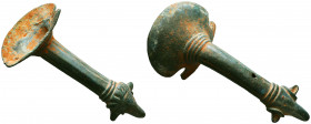 Ancient ROMAN BRONZE PATERA HANDLE c. 1st-3rd century AD.
Reference:
Condition: Very Fine



Weight: 200 plus
Diameter: 149,6 mm