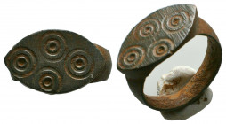 Byzantine Evel Eye Ring c. 7th-12th century AD.
Reference:
Condition: Very Fine



Weight: 
Diameter: