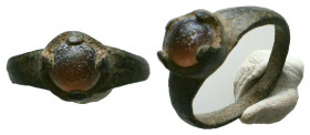 Roman bronze Ring with Stone inlaid on bezel. 1st. early 2nd century AD
Reference:
Condition: Very Fine



Weight: 
Diameter: