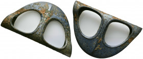 Canaanite bronze battle axe of Eyeglasses - Duck Bill, transitional type.
Middle Bronze Age I- IIa: 2200-1750 BC.
The battle axe of transitional typ...